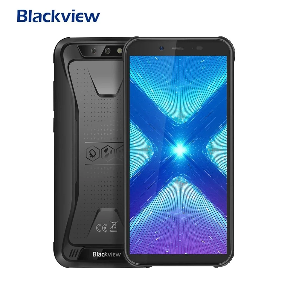 

Blackview BV5500 Rugged Smartphone IP68 Waterproof 4400mAh 5.5" Android 8.1 MTK6580P Cellphone 2GB+16GB 3G Mbile phone