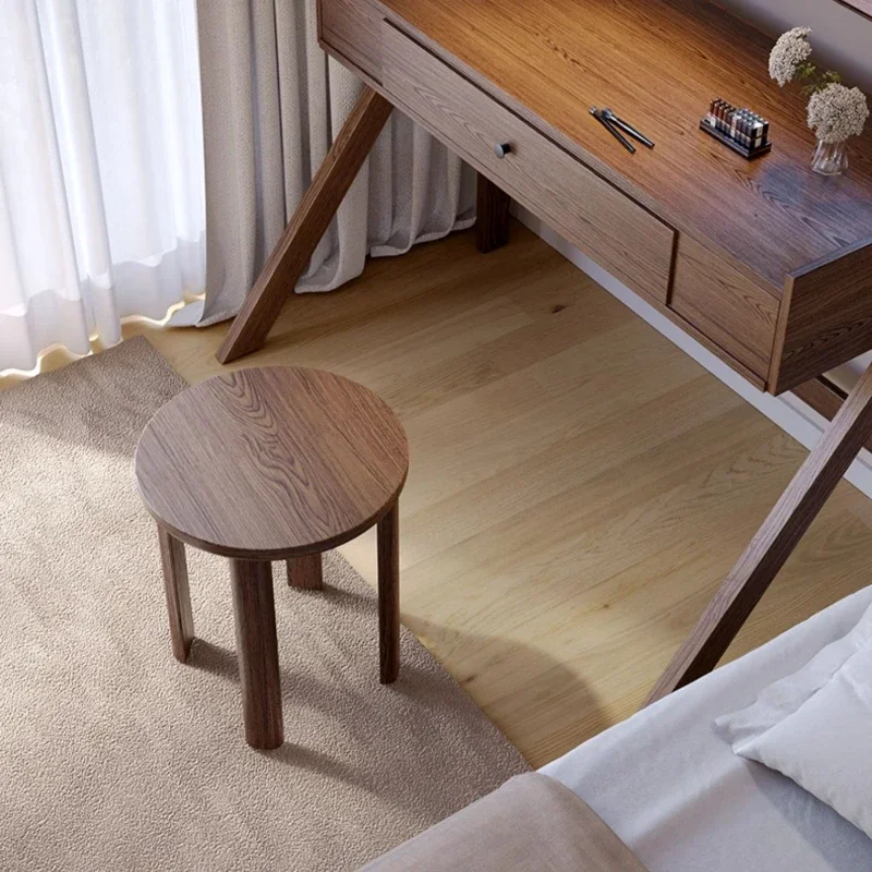 Круглый стул из массива дерева резиновый деревянный журнальный столик