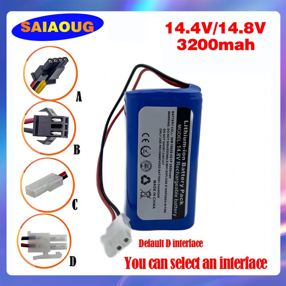 

Original 14.8V 6800mah 3200mah 2600mah Lithium Battery Suitable for Ilife A4 A4s V7 A6 A9 V7s Plus Robot Vacuum Cleaner Battery