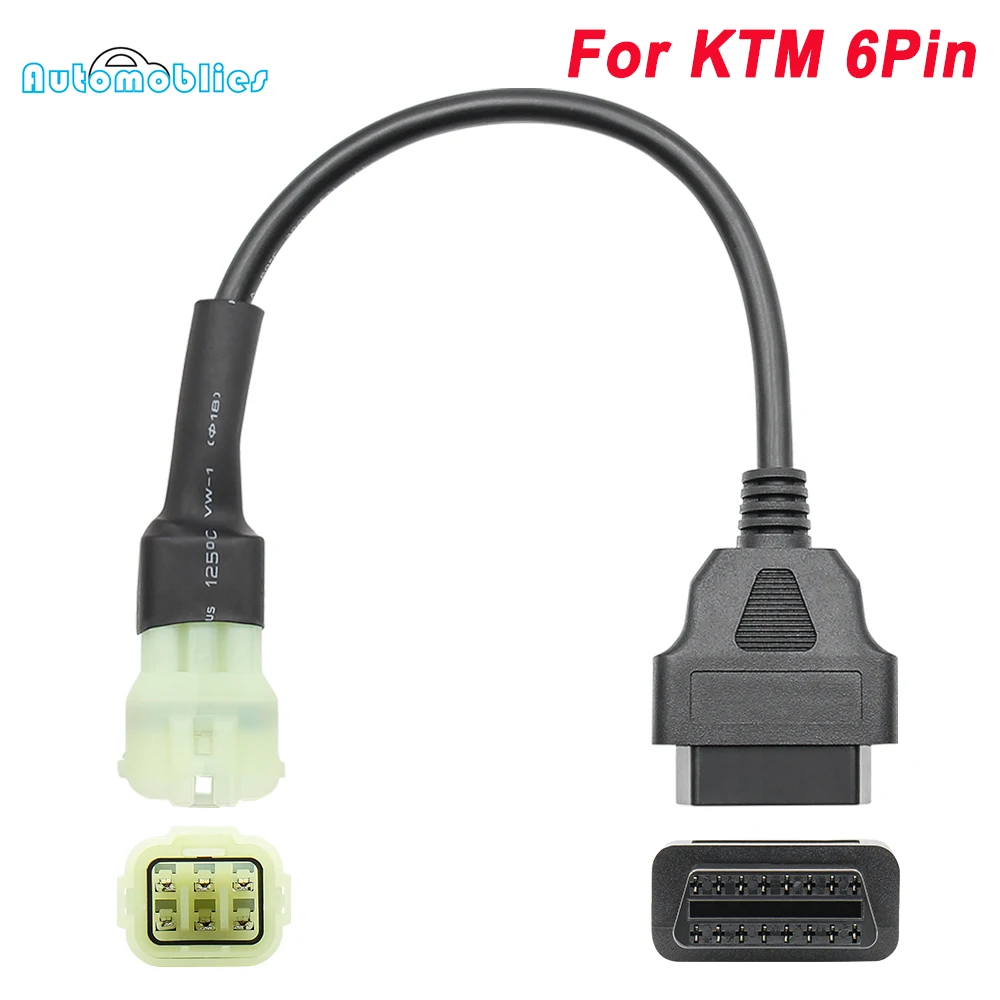 

OBD2 Connector For KTM Motorcycle Motobike For KTM 6 Pin To 16 Pin Adapter For OBD2 Diagnostic Tools Moto OBD 2 Extension Cable