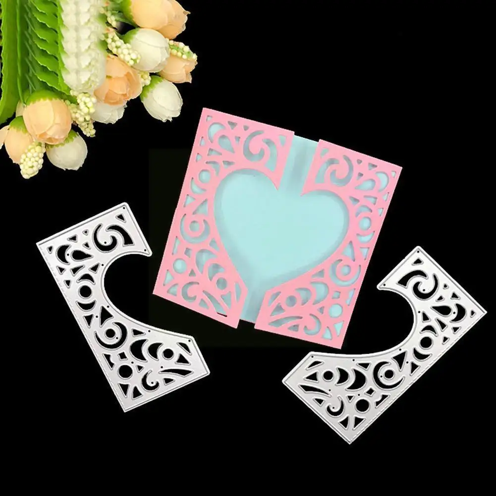 

4 стиля полые кружева в форме сердца металлические пресс-формы рамка штампы для изготовления поздравительных открыток Сделай Сам Скрапбуки...