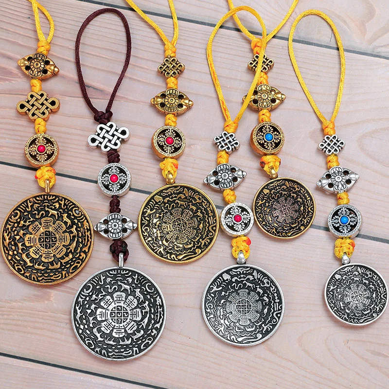 

Gold/Silver Jiugong Bagua Waist Tag Pendant Tibetan Pendant Waist Tag