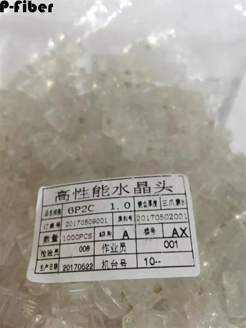 Телефонная кристаллическая головка 100 шт. 1000 2-ядерный 6p2c RJ11 голосовой провод