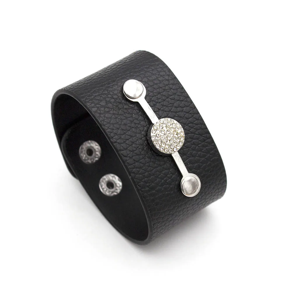 

Hot Trendy Luxury Rhinestone Leather Bracelet for Women Punk Harajuku Cool Bracelets & Bangles Simple Fashion Jewelry