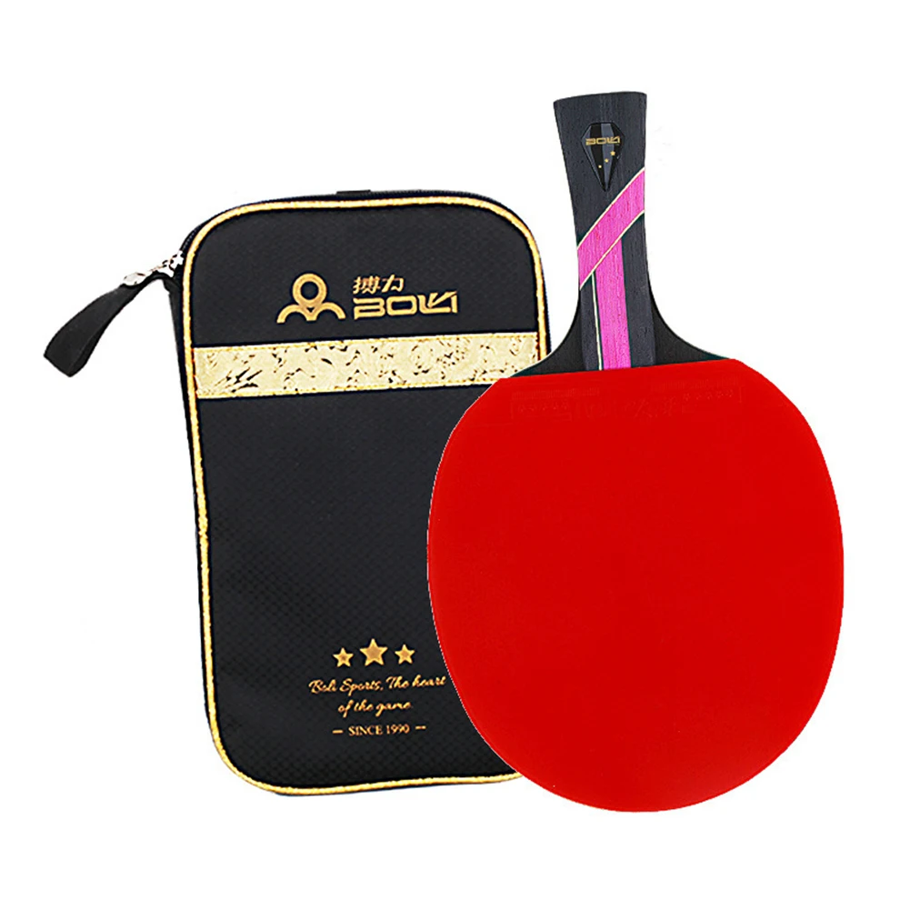 

BOLI 3 Star Spin Control Table Tennis Racket 7 Ply Wood Ping Pong Bat Long Handl With Bag Double-sided Reverse Glue All-round