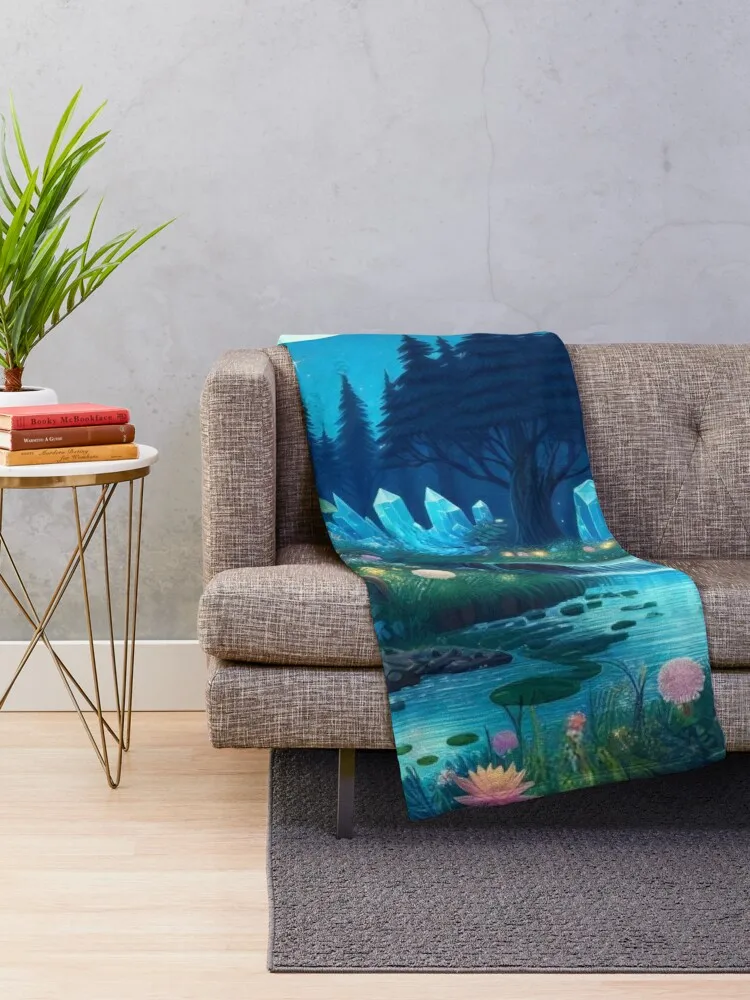 Moonlit Dreamscape Mystical Forest Path Освещенное лунным светом Пледы и пледы Тяжелые одеяла