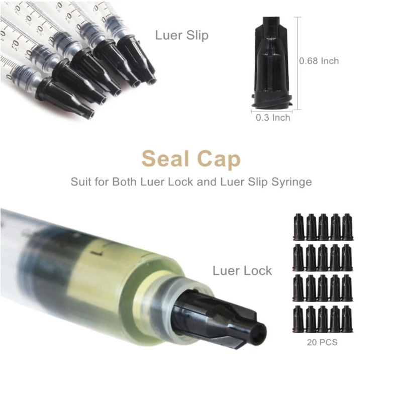 Шприцы и колпачки для шприцов 50 шт. 3-20 мл