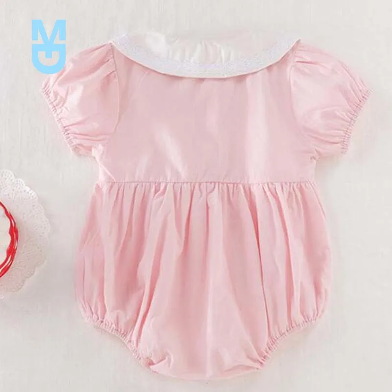 

New Korean Japan Style Embroidery Flower Cotton Romper Summer Toddler Baby Girl Romper born Baby Girl Jumpsuit