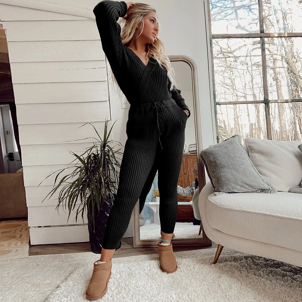 SURE YOU LIKE Female Home Clothes 2 Pcs Set Women Home Suit Autumn Long Sleever Lounge Homewear Suit For Lady Pajamas Pants Set