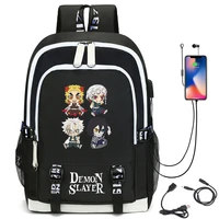 demon slayer nezuko backpack cute kyoujurou backpack with usb charging port bookbag for boys girls gift school mochila