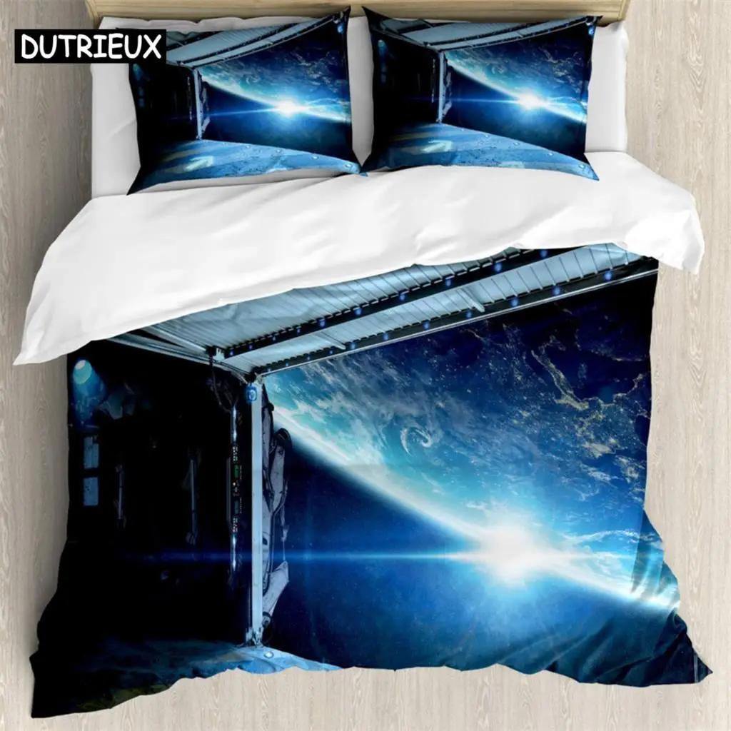 Космический корабль комплекты постельного белья из 3 предметов 3D цифровая печать