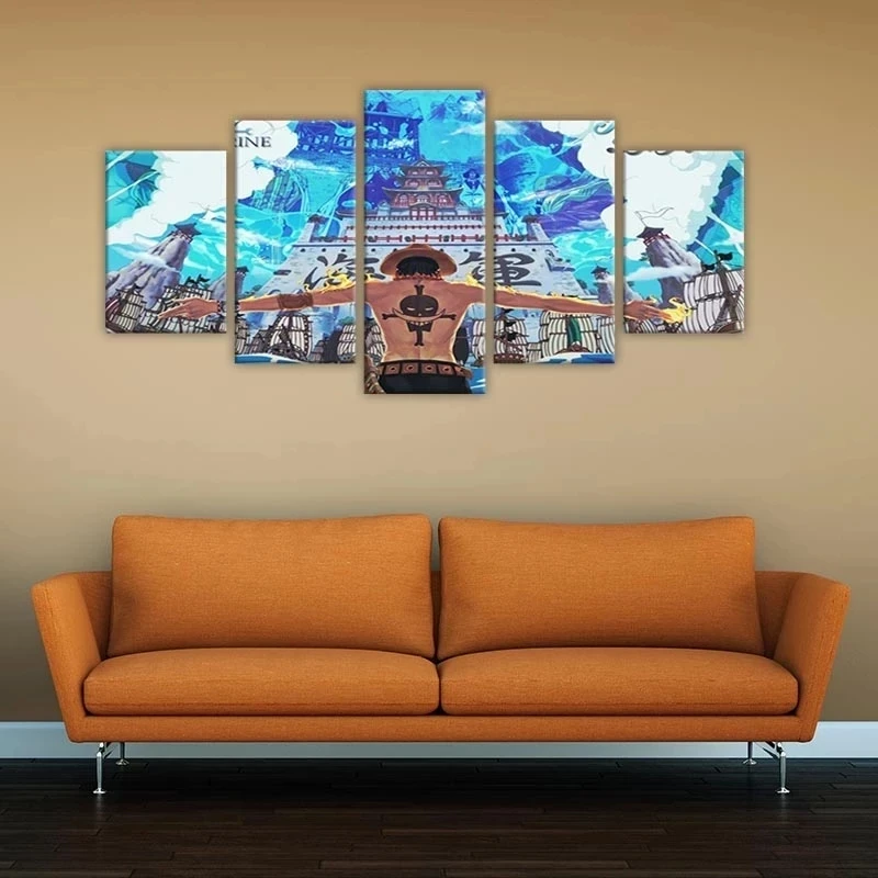 

Постер Ace 5 шт., флотское здание, холст, картина, настенное искусство, Охота за сокровищами, аниме, цельные принты, домашний декор, модульные ка...