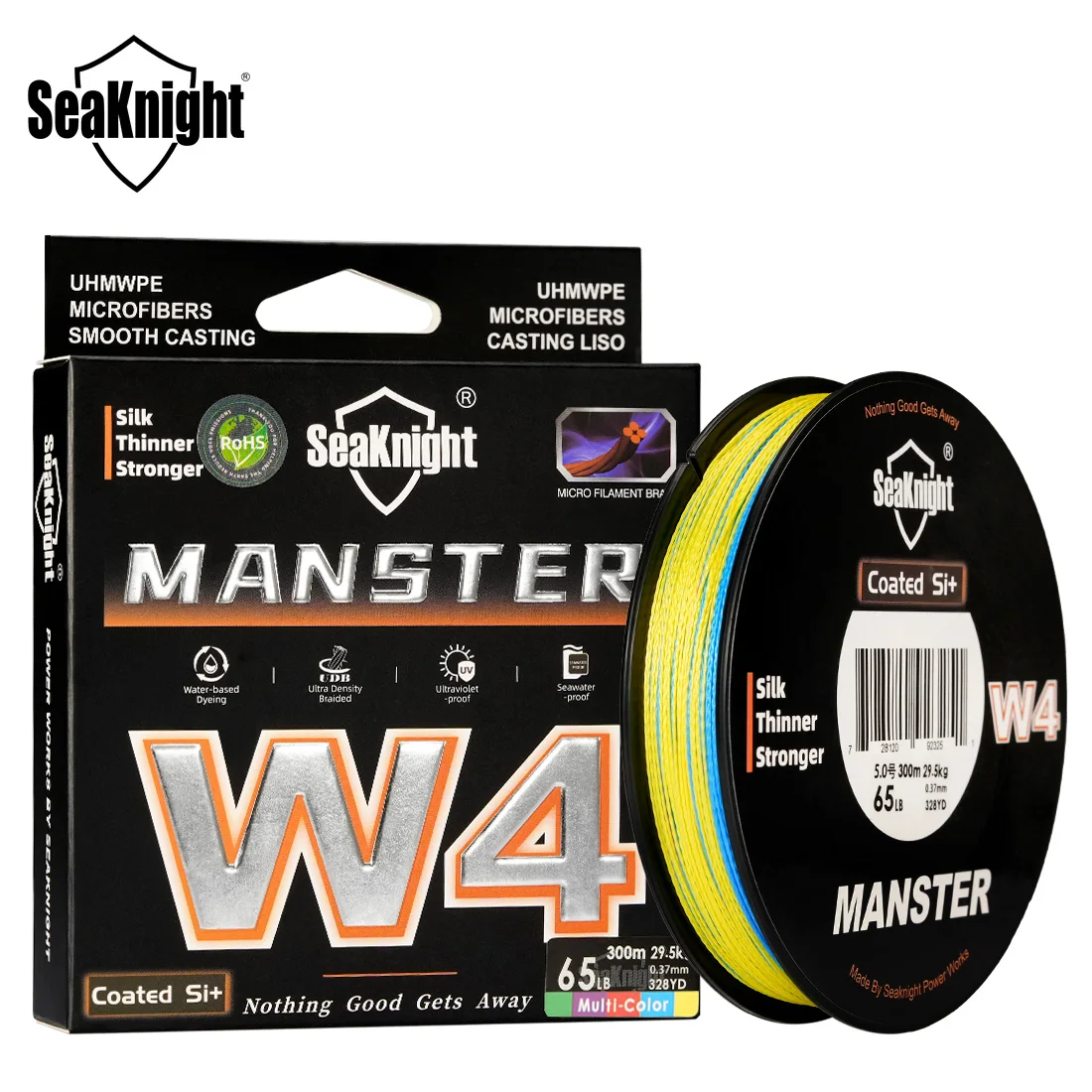Фото SeaKnight Manster W4 Series 300M/500M Pe Line 4-жильная плетеная линия Sea Line Прочная X4 PE Размер линии 0,4 # -6.0 #   [Power 12LB-80LB №1