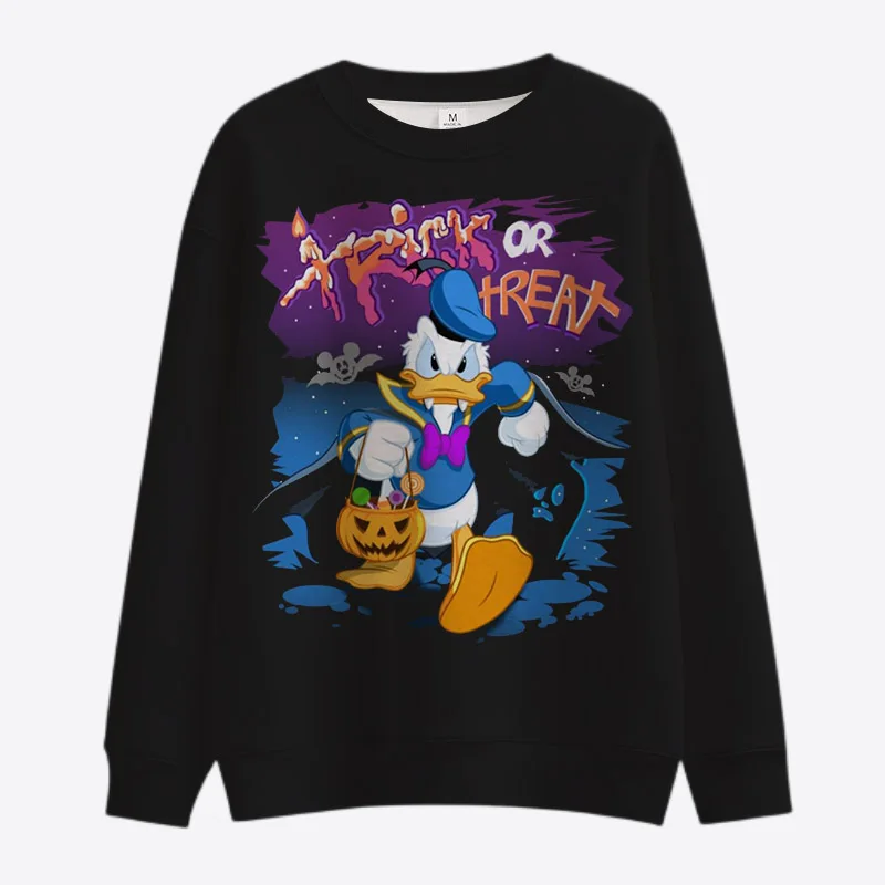 

Disney Halloween 2022 New Streetwear Ladies Sweatshirt Stitch and Mickey Minnie Anime Print Fashion Casual Crew Neck Girls Tops