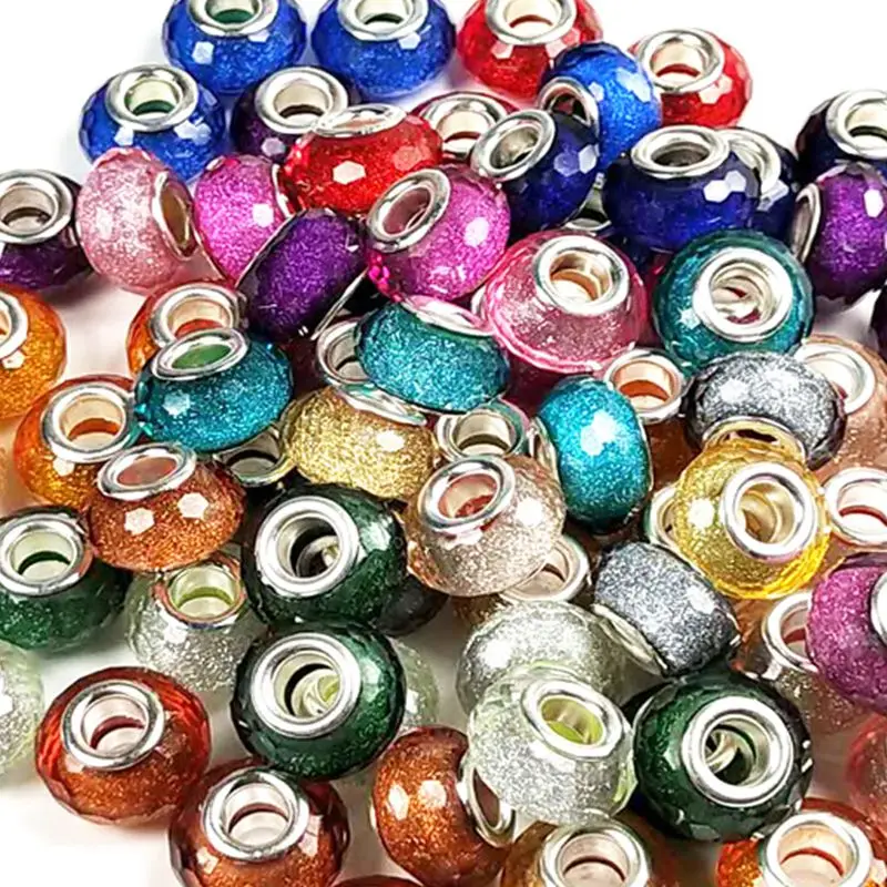 

Wholesale 50pcs/lot Multi-color Shiny Faceted Resin Big Hole beads fit European Charms,Bracelets,Jewelry DIY Making Low price