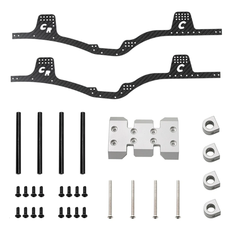 

Комплект шасси из углеродного волокна LCG, рамка, направляющая, скользящая пластина, корпус, крепление для Axial SCX10 1/10, детали для радиоуправляе...