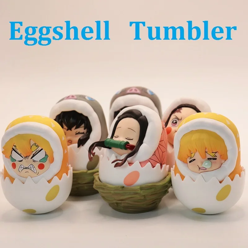 

Demon Slayer Tumbler Tanjirou Zenitsu Inosuke Nezuko Eggshell Model kimetsu no yaiba ABS Made Daruma Doll Size 7cm