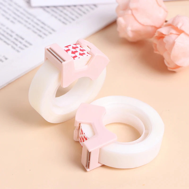 

1PC Writable Clear Adhesive Tape with Tape Cutting Tool Invisible Correction Tape School Stationery Protable Tape Dispenser