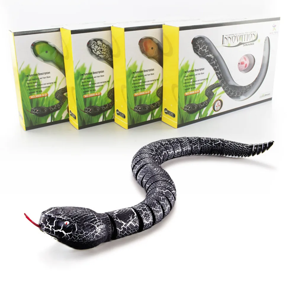

RC Animal Toys Kids Remote Control Snake Rattlesnake Toy Child Plastic Trick Terrifying Mischief Toy Top Birthday Gift 2022