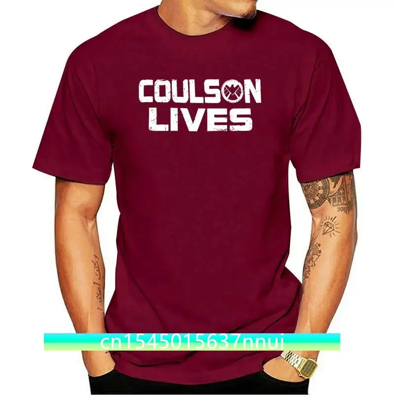 New Agents Of Shield Coulson Lives Logo Men's Black T shirt Tee 100% Cotton Men Short Sleeve