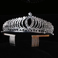 summer girl crown rhinestone tiara with comb childrens hair hoop stylish high grade crystal silver jewelry diamond of the girls