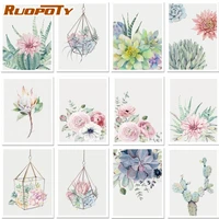 ruopoty diamond painting full drill square flowers diamond embroidery mosaic home decoration kits wall gift zero based