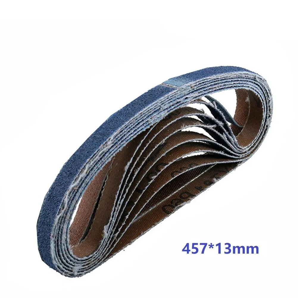 

10pcs 330*10 457*13 Sanding Belts Blue Zirconia Abrasive Belts Grit 40/60/80/120 Wood Paint Polishing Sander Belt Sandpaper