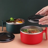 japanese style 304 stainless steel lunch box sealed household instant noodle bowl with lid student insulated fast food cup