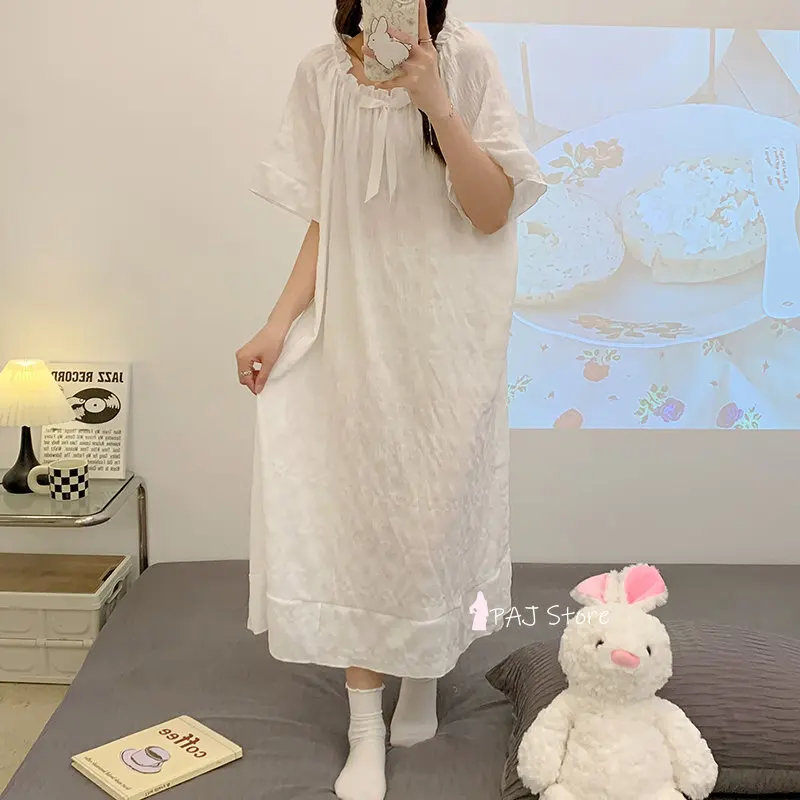 Women's Summer Nightgown Large Size Sleepwear Women Cotton Nightwear Nightgown Sexy Sleeveless Short Nightdress Dress M-6XL