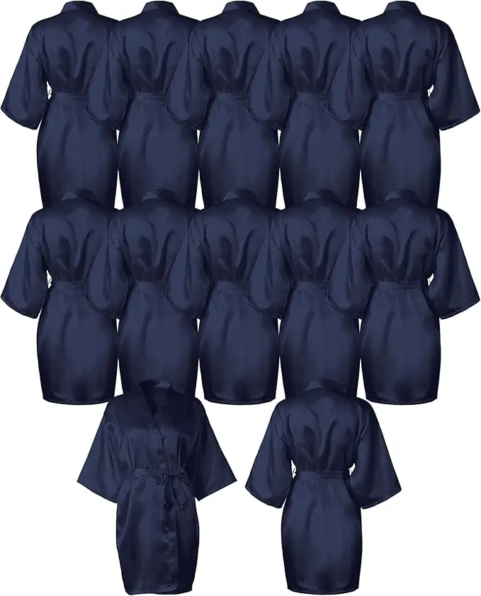 12 шт. женских халатов-кимоно шелковистые свадебные халаты для подружек невесты