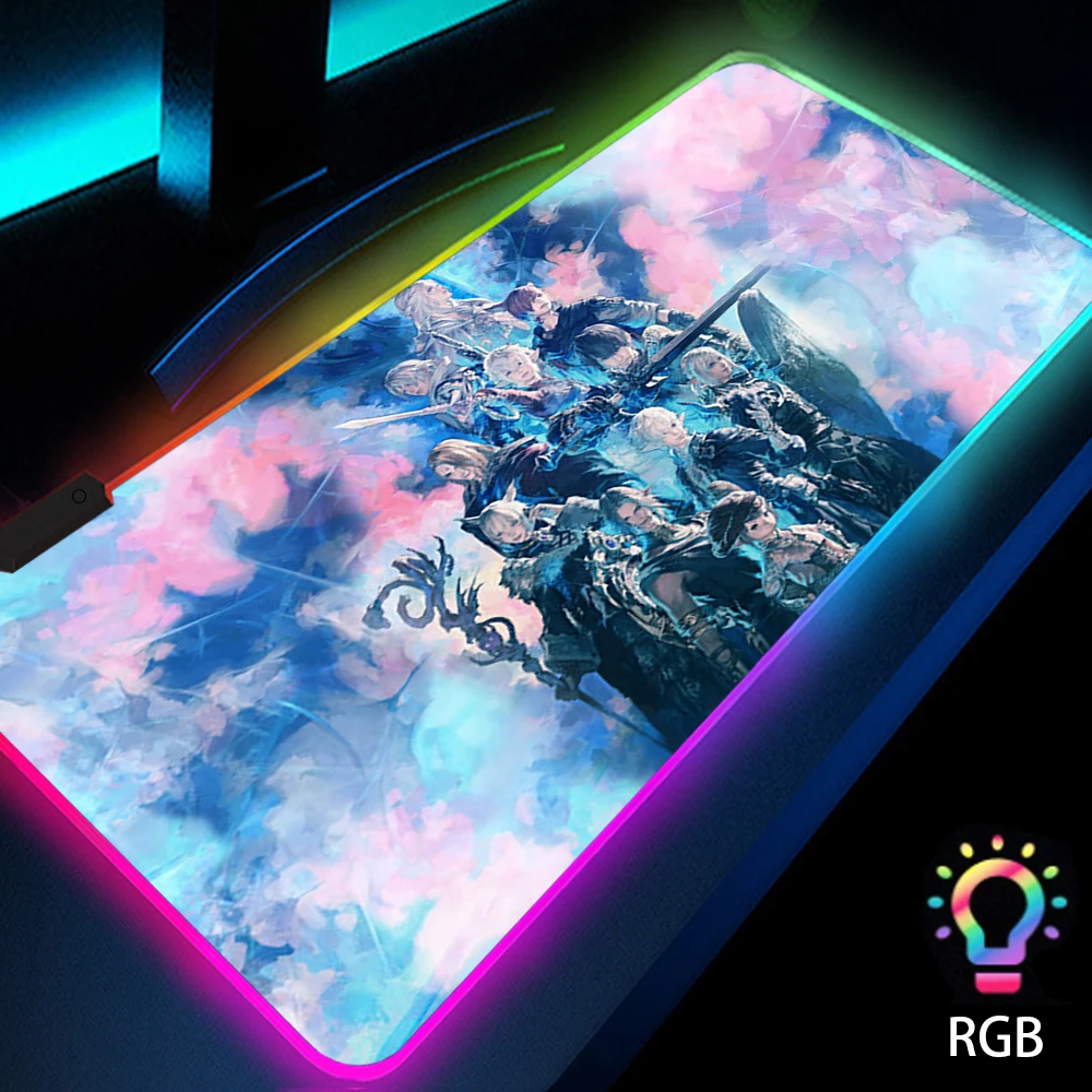 

Final Fantasy Mouse Pad Rgb Light Large Deskmat Gaming Mousepad Xxl Pc Accessories Big Led Table Mat Gamer Mouse Pads 400x900