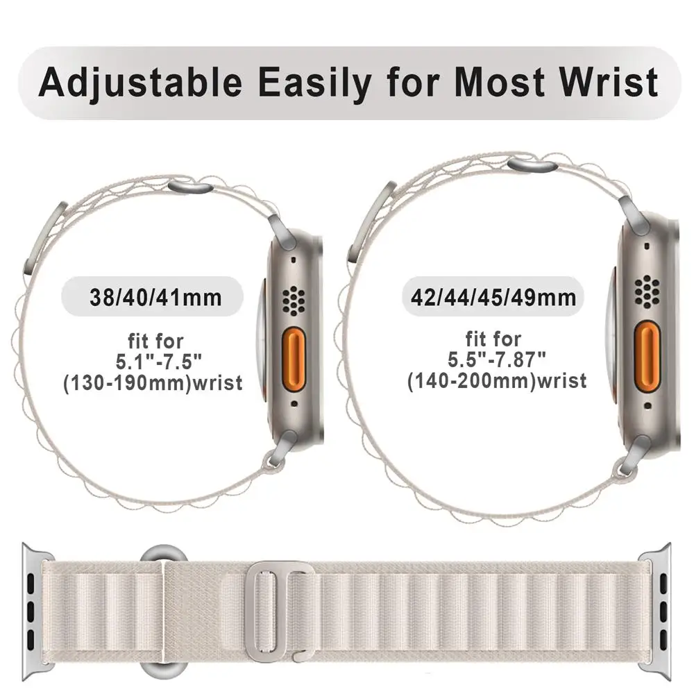 Watch Strap For apple Ultra 2 band 49mm 45mm 44mm 40mm 41mm 38 нейлоновый альпийский браслет iwatch series 6 7 8 9 se