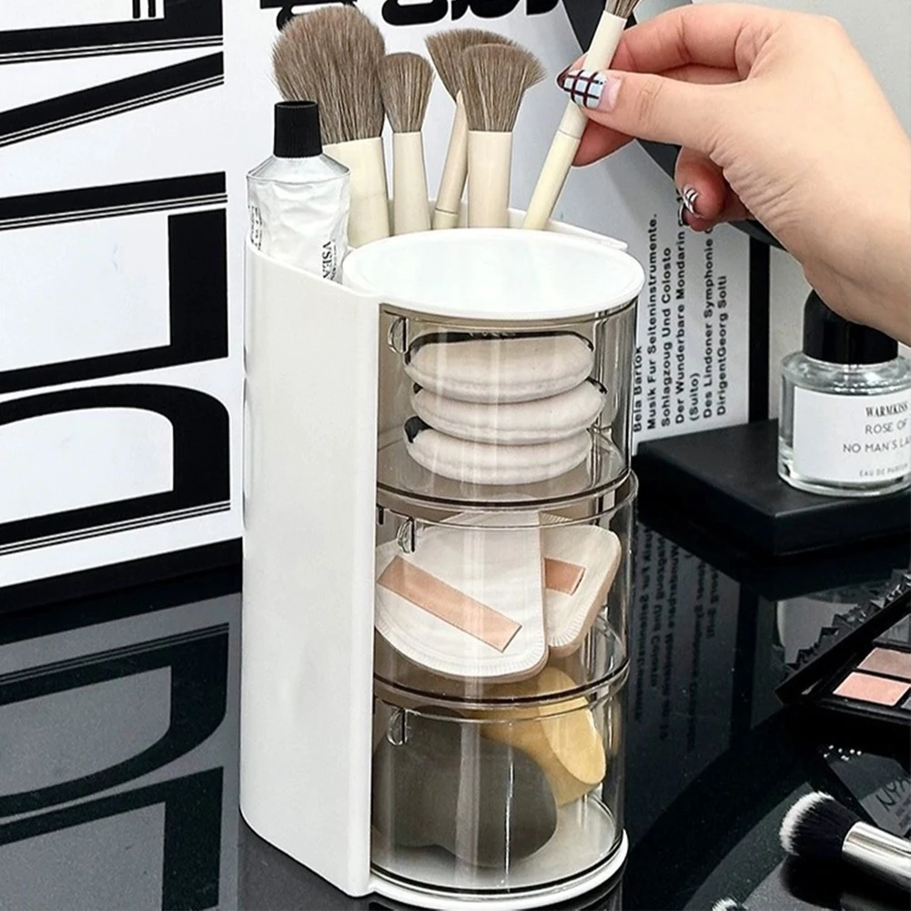 Прозрачная шкатулка для украшений вращающийся прозрачный органайзер настольный