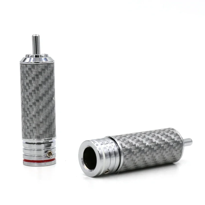 Разъем RCA из углеродного волокна Audiocrast соединительного кабеля с родиевым