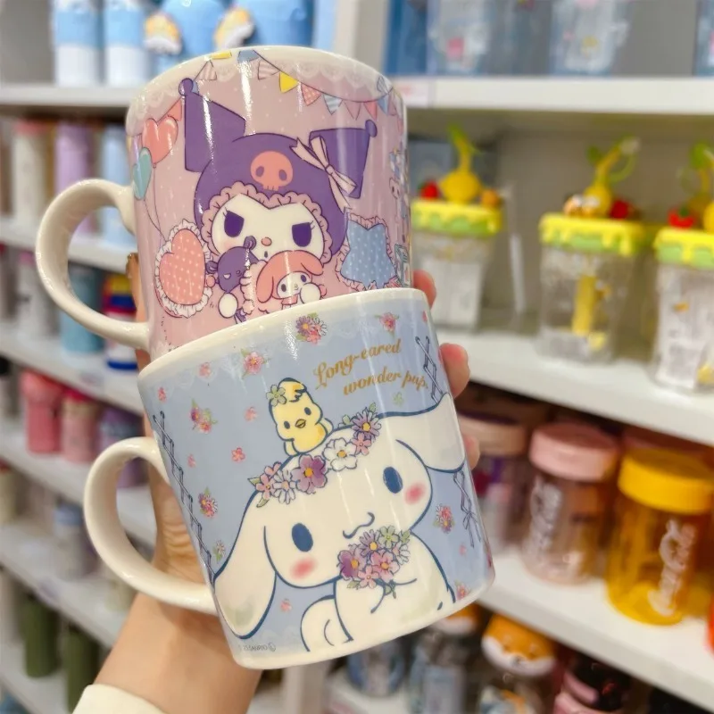 

Kawaii Sanrio Cinnamoroll Kuromi Hello Kitty Coffee Mug Cartoon Girly Heart Ins Good Looks Ceramic Cup Cute Water Cup Gift