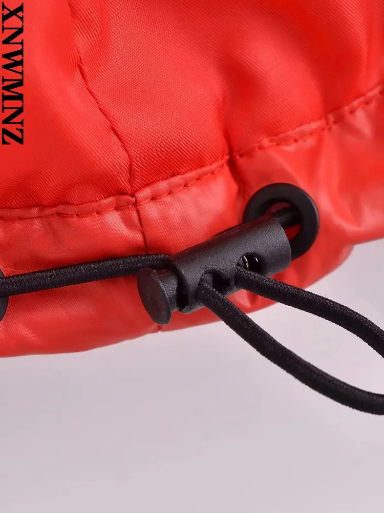 XNWMNZ 2022 Women Fashion Color-blocking Cotton Jacket Coat Woman Casual Winter Thick Cotton Clothes Female