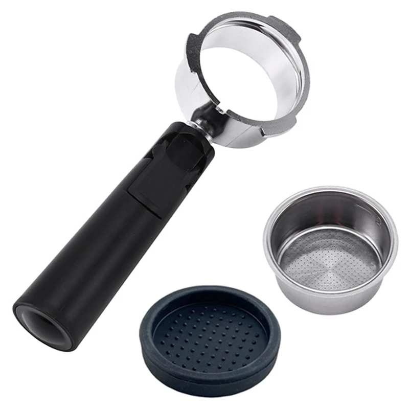

HOT-51Mm Stainless Steel Bottomless Coffee Portafilter With Coffee Powder Pad For Professional Coffee Maker Accessory