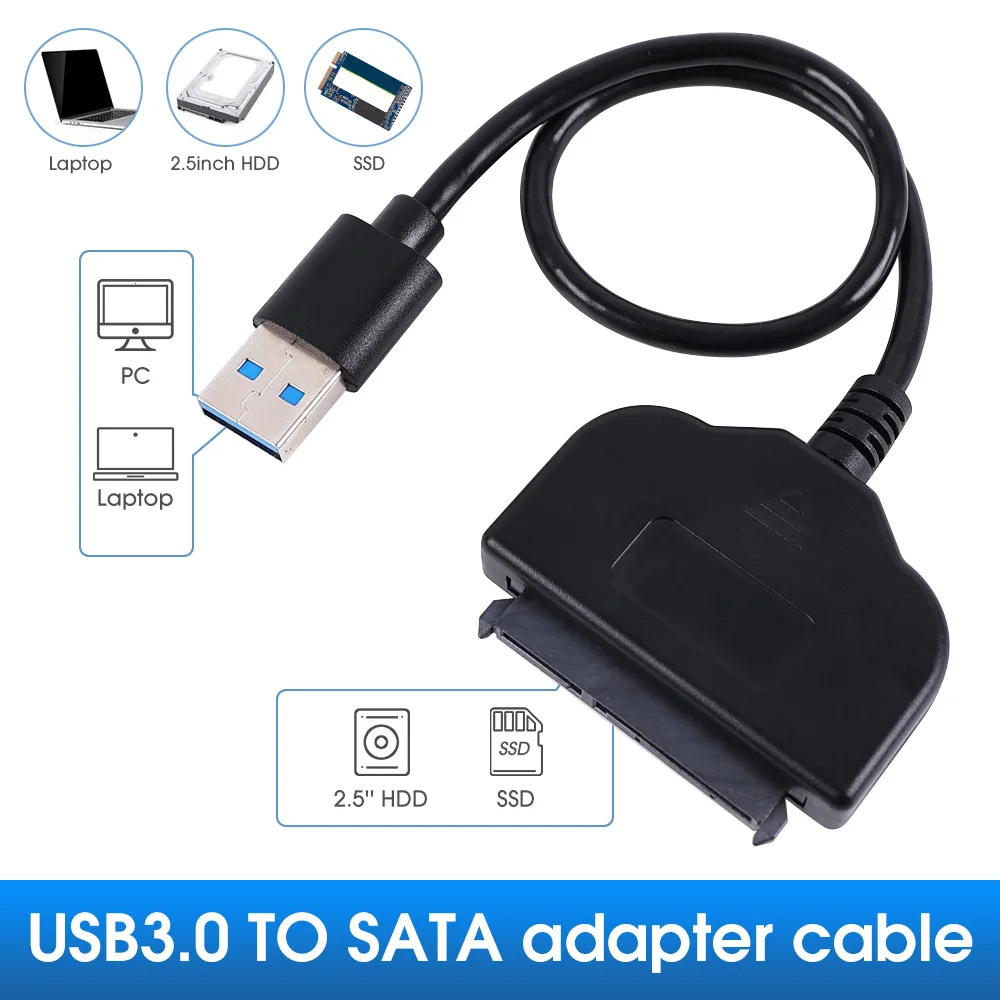 

USB3.0 to SATA Cable Adapter For Computer Laptop Macbook 2.5Inch External SSD HDD Hard Drive USB3.0 to SATA Converter Wire
