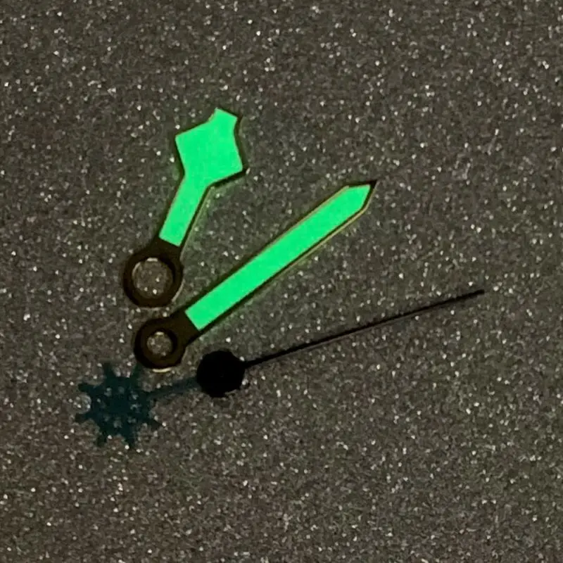 Green Luminescent Watch Hands Gold-Rimmed White Black Seconds Fitting Fits NH35 NH36 4R36 Automatic Movement Men's Watch Hands