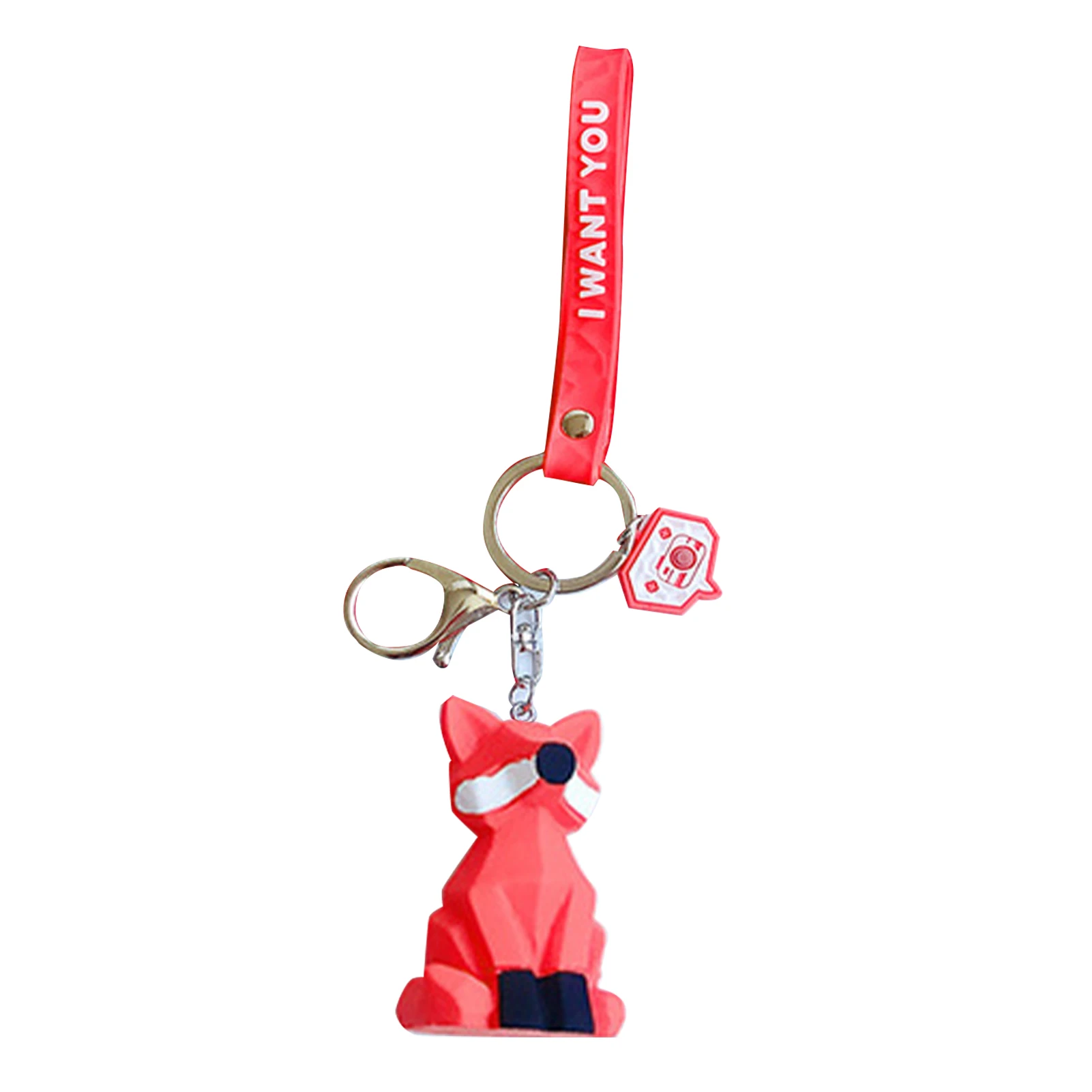 

Dinosaur Panda Fox Anti Lost Soft Silicone Key Chain Cute Animal Hanging Cartoon Handbag Decoration 3D Lobster Clasp Kids Adults