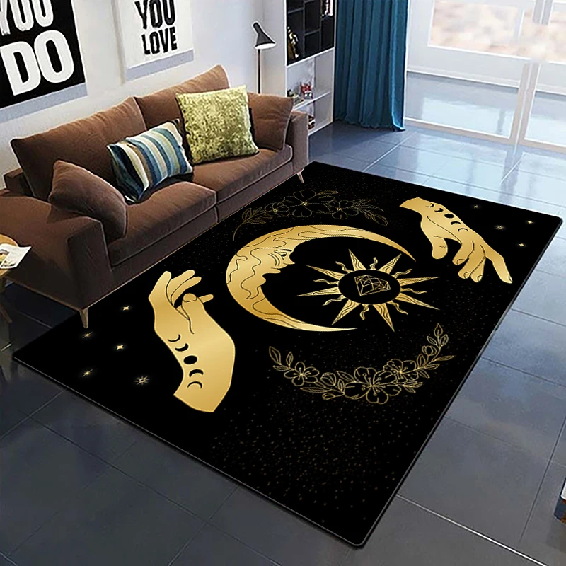 Mysterious symbol divination yoga mat custom Black carpet Non-slip Rug Play Crawl Floor rugs Picnic mat yoga mat prayer mat