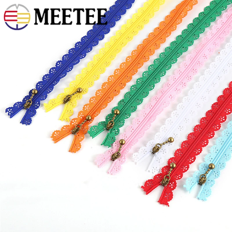 

5Pcs 3# 20cm Nylon Decorative Lace Zipper 8 Inch Close End Zippers Bag Backpack Clothes Purse DIY Sewing Materiel Accessories