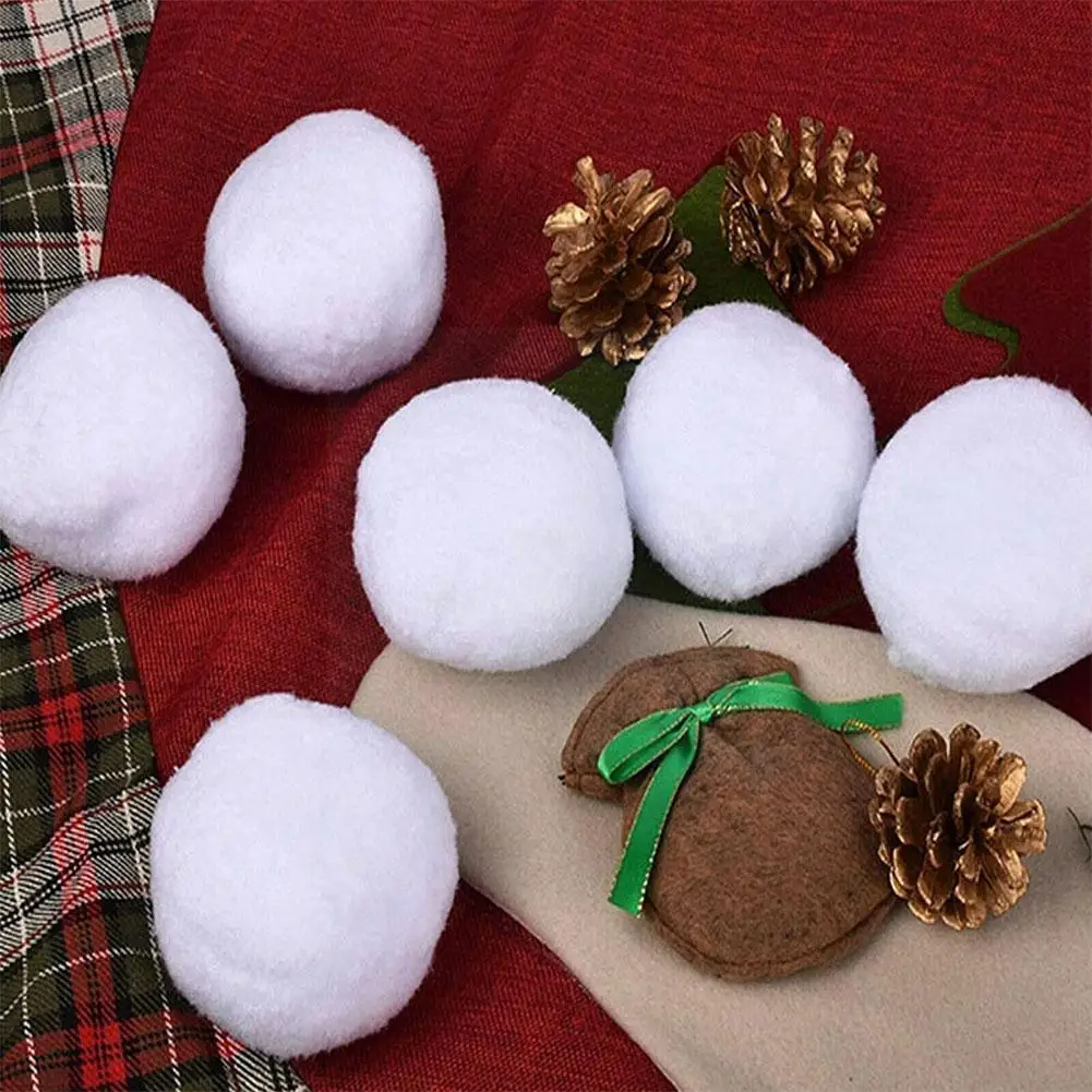 

30pc Snowball Indoor Snowball Fight And Cloth Ball Christmas Children's Simulation Fleece Artificial Cloth Gift Team Snowba D5p5