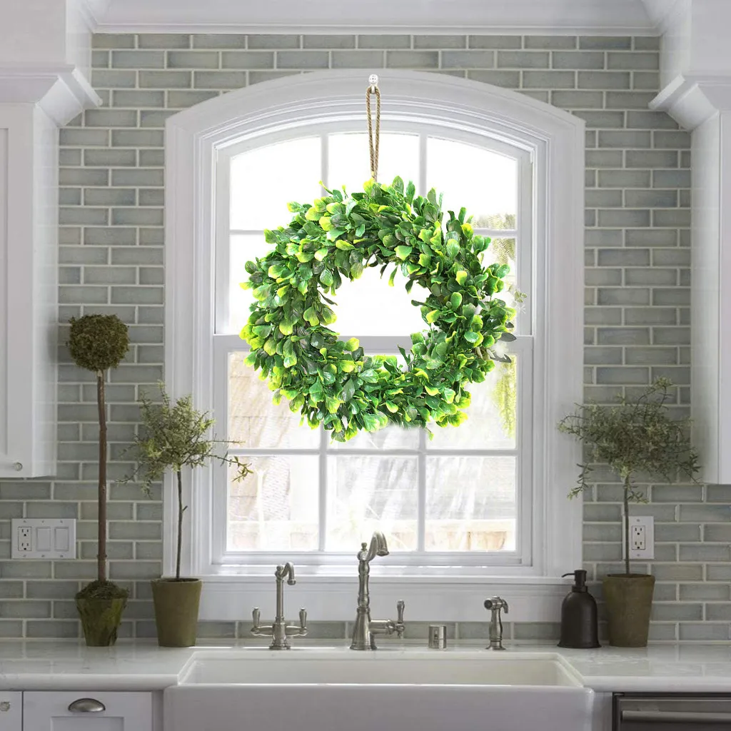 

Artificial Hydrangea Flowers Door White Knocker Garland Pendant Round Simulation Decoration Artificial Bushes for Outdoors