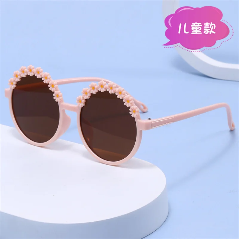 

Retro Sunglasses Children Round Flowers Sun Glasses For Girl/Boy Brand Designer Eyewear UV400 Oculos De Sol