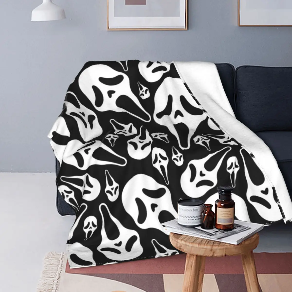 

Ghostface Repeat V2 Blankets Flannel Breathable Throw Blankets Sofa Throw Blanket For Couch Bedding Throws Bedspread Quilt