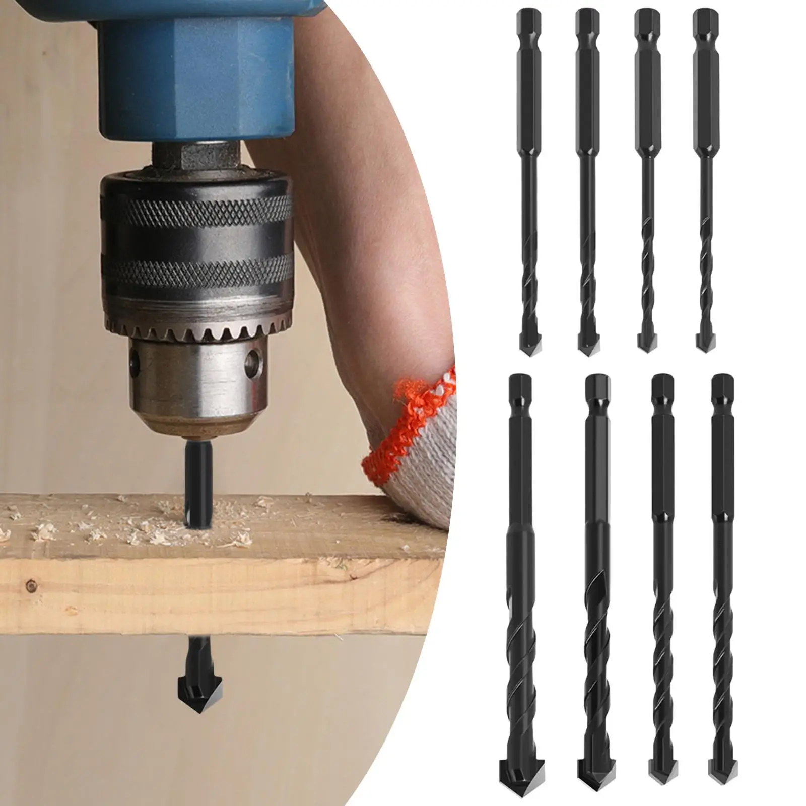 

8Pcs Twist Drill Bit Set Carbide Cutter Head Jobber Drill Bits for Wood Plastic Alloys