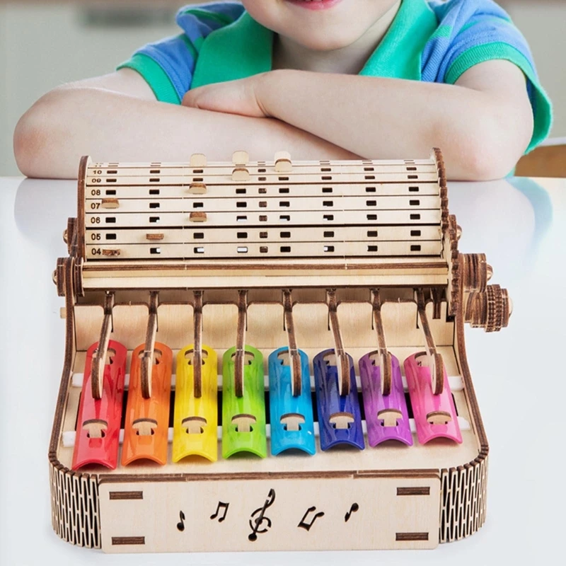 

Wooden Xylophone Children Musical Toy Hand Crank Percussion Toddler Musical Instruments for Kids Preschool Educational