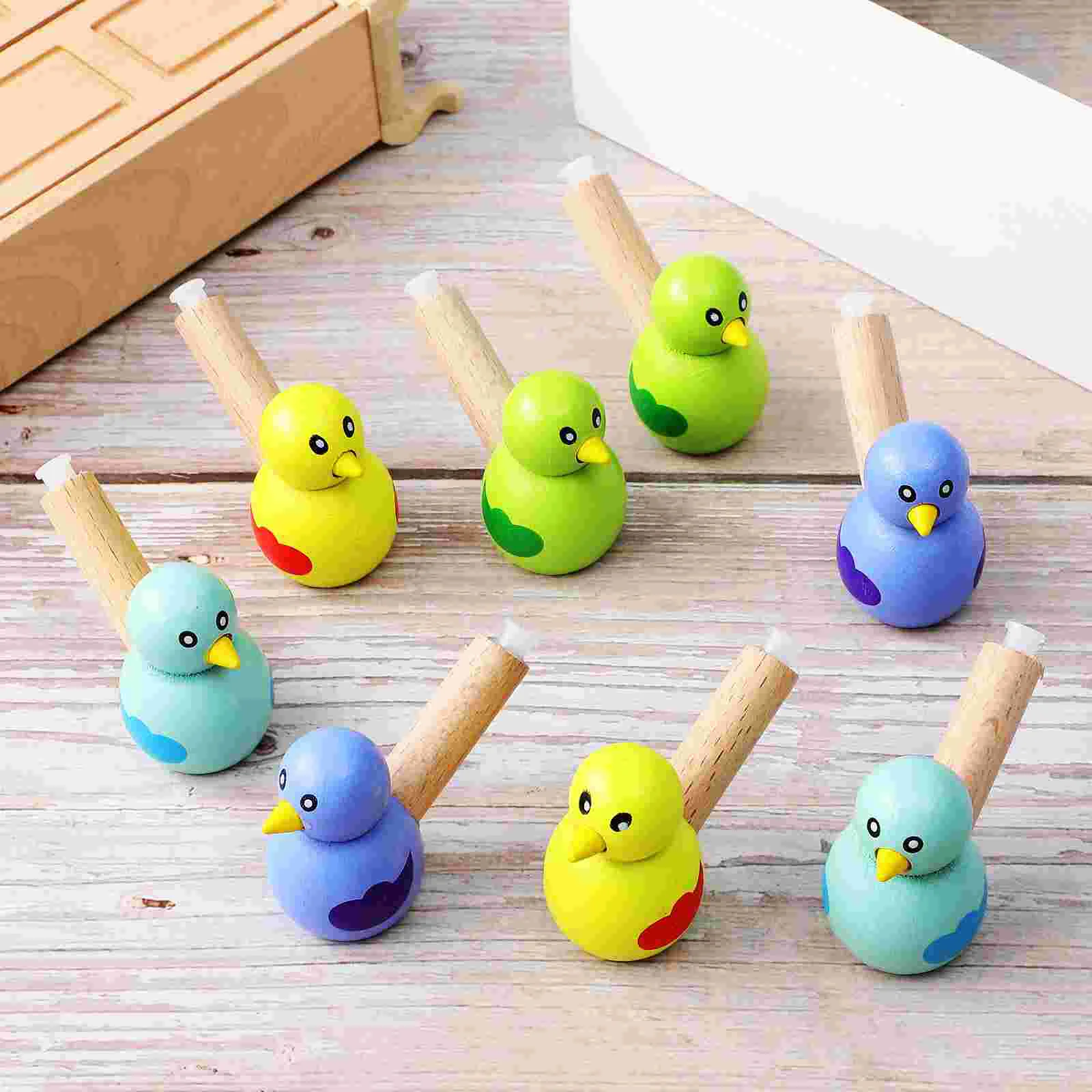 

8 Pcs Cartoon Bird Whistles for Kids Toddlers Children Wooden Whistles Music Instrument Educational Toys
