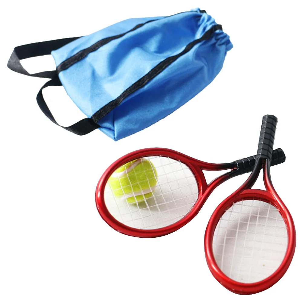 

Mini Cabinet Desktop Tennis Racket Model Miniature Toys Decor Children Tool Minihouse Plastic